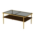 thumbnail image 5 of JERFIT Modern Rectangle Coffee Table with Tempered Glass Top and Golden Metal Legs for Living Room, 5 of 10