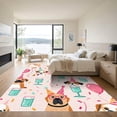 thumbnail image 3 of ODIKA 4'x6' Machine Washable Non-Slip Area Rug, Kawaii Pink High Traffic Rug, Pink, 1052326, 3 of 7