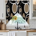 thumbnail image 4 of Black Brown Kitchen Window Curtains, Swag Curtains Valance for Bedroom Living Room Bathroom, White Circle Modern Minimalist Geometric Rod Pocket Window Treatment Curtain Block Drapes 2 Panels 36"x36", 4 of 9