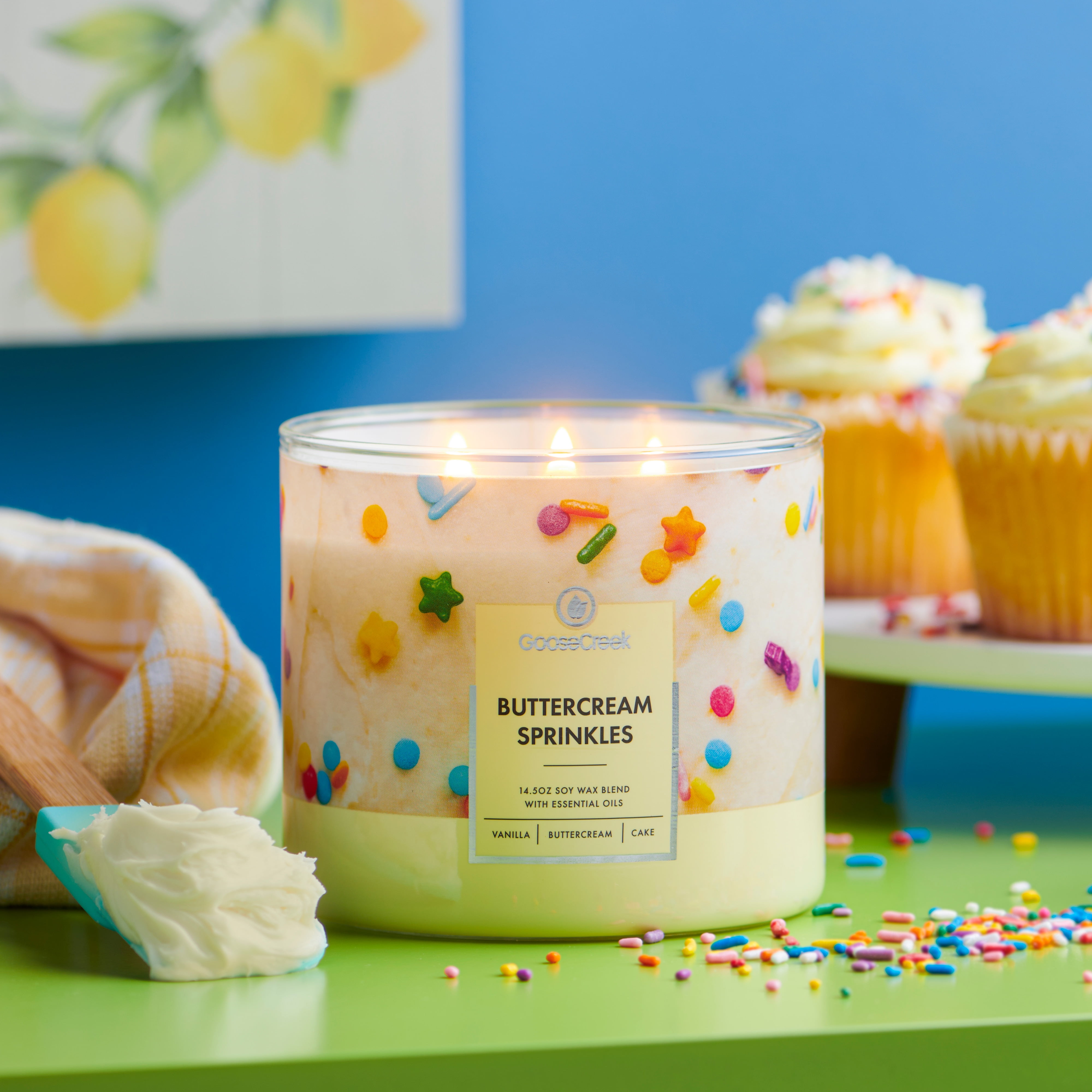 Goose Creek Buttercream Sprinkles Scented 3-Wick Jar Candle