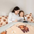 thumbnail image 4 of Manfei Farm Highland Cow King Size Comforter Sets 3pcs,Cute Daisy Animal Comforters King Size,Peach Brown,1 Comforter and 2 Pillowcases,Reversible, 4 of 6