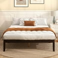 thumbnail image 6 of Costway Queen Size Wooden Platform Bed Frame 14" with Rubber Wood Legs Under-bed Storage Brown, 6 of 9