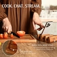 thumbnail image 3 of Hecef Juego de Tablas de Cortar de Madera, Set de 3 Piezas con Soporte, con Ranura para Jugos y Asas Laterales, para Cocina, 3 of 14