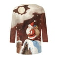 thumbnail image 4 of LiMoi Women's Christmas Santa Graphic T-Shirt 3/4 Sleeve Round Neck Soft Cotton Top for Holiday Fun Tees Tshirts Shirts My Items, 4 of 6
