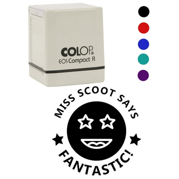 Printtoo Personalized Teachers Stamp Fantastic! Teachers Name Self-Inking Rubber Stamp Applause For School Classroom & Homework Supplies,Black - 30 x 30 mm