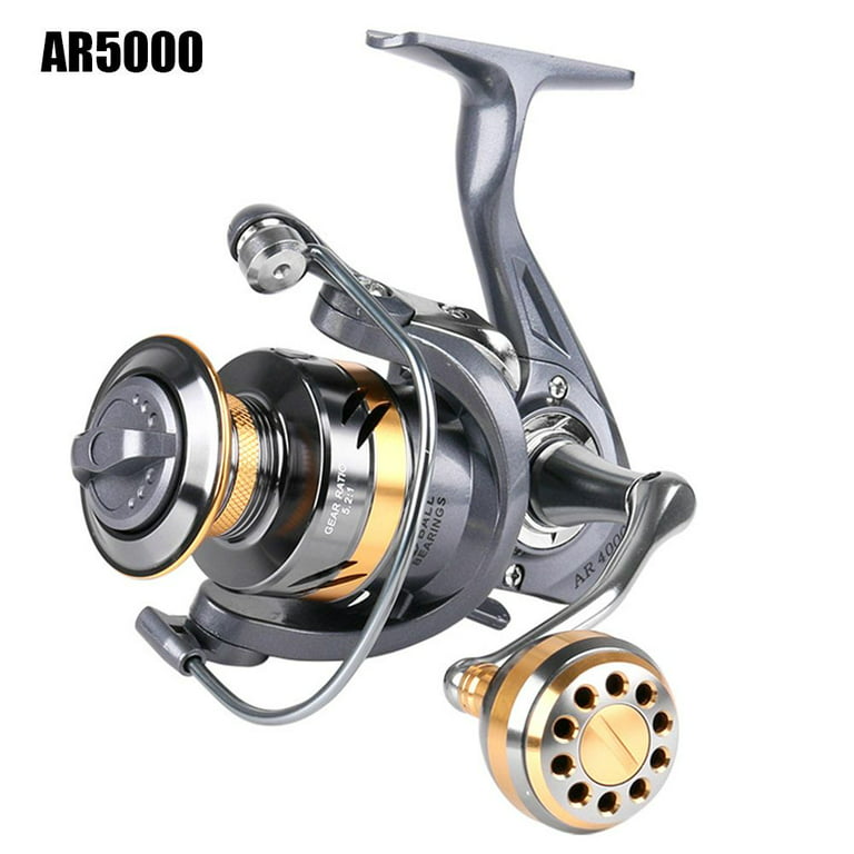 Outdoor Sport 2000-6000 Metal Grip All Metal Spinning Fishing Reel Spool  Gear Ratio Metal wheel AR5000 