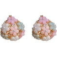 thumbnail image 7 of Dainty Flower Hoop Earrings Cute Colorful Pearl Rhinestone Floral Earrings Lightweight Blossom Statement Earrings Jewelry Accessory for Women Wife, 7 of 7