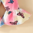 thumbnail image 6 of Youmylove Toddler Girls Long Sleeve T Shirt Pullover Tops Butterfly Tie Dye Prints Bell Bottoms Pants Outfits Toddler Girl Clothes, 6 of 7