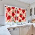 thumbnail image 5 of Rideaux de Cuisine Rouges à Motif de Fraises d'Été, Mignons Rideaux Rétro à Fleurs Courts pour Fenêtre, Ensemble de 2, Cantonnières de Traitement de Fenêtre pour Cuisine au-Dessus de l'Évier, Décoration de Salle de Bain et Salle à Manger (26x36 Pouces), 5 of 5