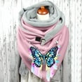 thumbnail image 2 of Foulard Boutonnée Chaude en Coton Imprimé Papillon Coloré pour Femmes, 2 of 3