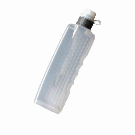 Hyknon Portable Squeeze Water Bottle, Slim Flat Plastic Travel Water Bottle with Flip Cap, Leakproof Plastic Clear Drinking Bottle for Sports Gym Camping Outdoor