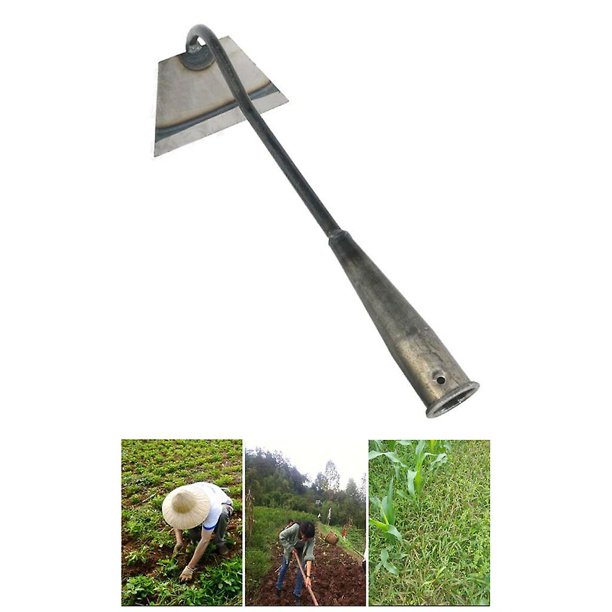 Square head 47.8cm Azada hueca endurecida de acero manual, azada pequeña para desmalezar y jardinería