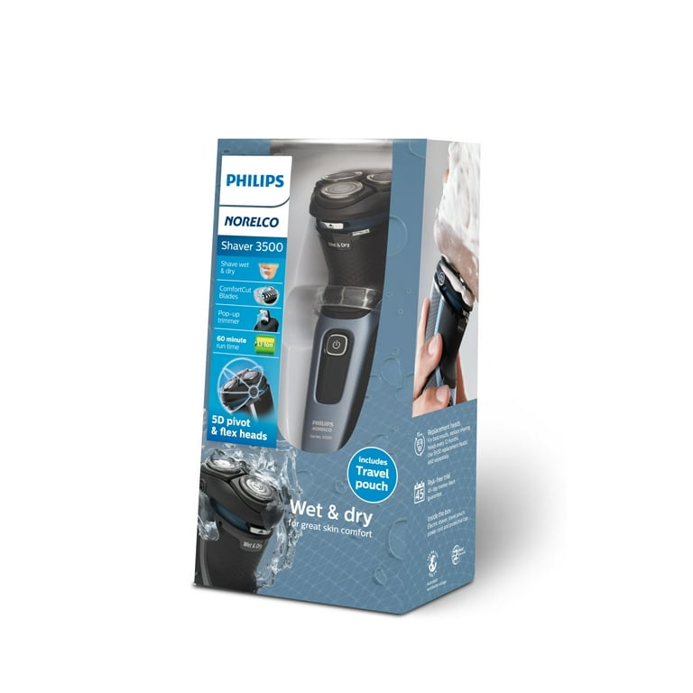 Philips Norelco Shaver 3500, Rechargeable Wet & Dry Electric Shaver with  Pop-Up Trimmer and Storage Pouch, S3212/82 
