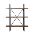 thumbnail image 4 of Davee 3-Tier Display and Etagere Bookcase in Antique Walnut Wood Color and Black Frame, 4 of 7