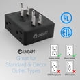 thumbnail image 4 of Multi Plug Outlet Splitter, Unidapt Multiple Outlet Extender Box with 6 Electrical Outlets, Wall Tap Power Plug Expander for Home Office Hotel Dorm Essentials, 2-Pack Black, 4 of 5