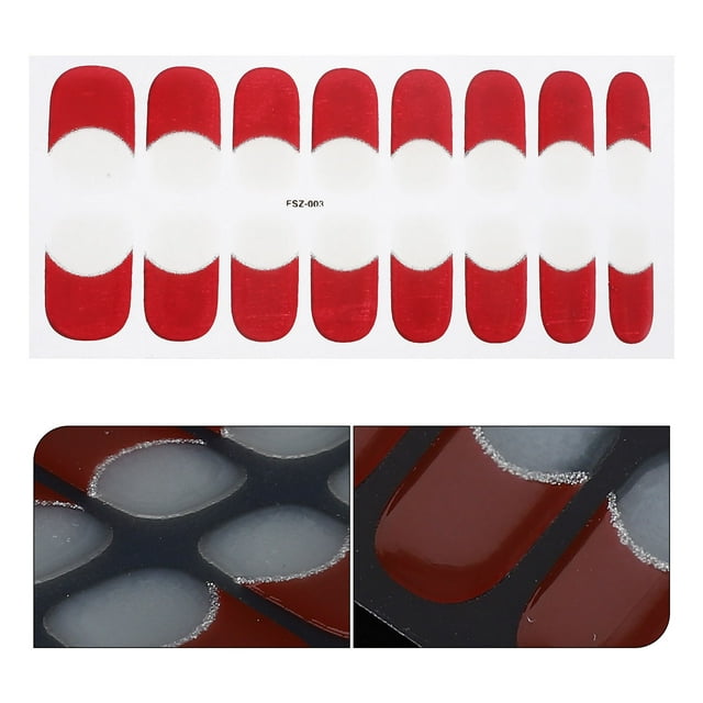 SHOWERORO Bandes de gel pour Ongles 3 Feuilles Manucure Encre Rouge pour Différentes Occasions