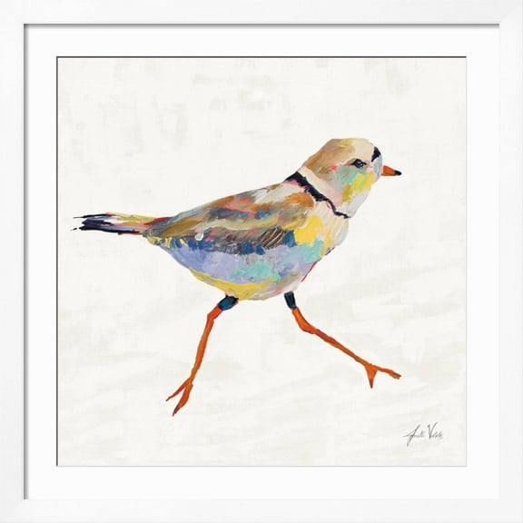 Art.com Coastal Plover I Linen Art Print by Jeanette Vertentes, White Frame Wall Art, 38" x 38"