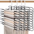 thumbnail image 1 of 4PCS Perchas Ganchos para Pantalones Ropa De 9 Niveles De Acero Inoxidable Multifuncional Perchas Plegables Antideslizantes Ahorro De Espacio Organizadores De Almacenamiento para Faldas Pantalones, 1 of 7