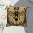 thumbnail image 2 of GOSMITH  Throw Pillow Cover Bee  Vintage Queen Bees Retro Crown Floral Ear Bowknot Black Square Pillow Case Cushion Cover for Home Car Decorative, 2 of 5