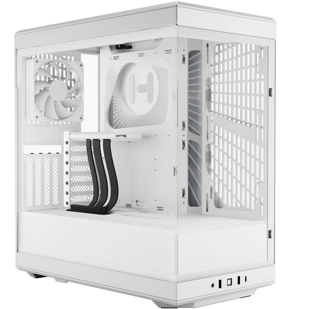 Gabinete Gamer HYTE Y40 Torre Media ATX 2 FAN Cristal Templado USB-C Blanco Nieve