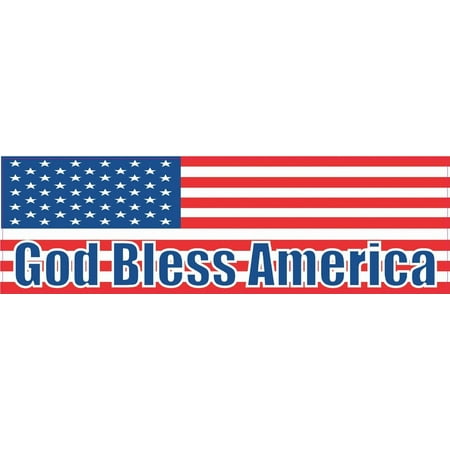 State Flag Bumper Sticker - 10x3 God Bless America United States Flag Bumper Sticker Decal Stickers Decals