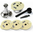 thumbnail image 1 of Stainless Steel Tas simo Reusable Pod-220ML+Extra Lids-200+180+60ML, Tas simo Refillable Pod Stainless Steel for Bosch Coffee Machine, with a Coffee Tamper, Off-White Color, 1 of 8