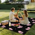 thumbnail image 4 of Valentine's Day Outdoor Rug for Patio/Deck/Porch, Non-Slip Large Area Rug 4 x 6 Ft, Pink Bows Shining Stars Modern Black Indoor Outdoor Rugs Washable Area Rugs, Reversible Camping Rug Carpet Runner, 4 of 8