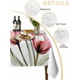 thumbnail image 2 of Pink Tulip Table Cloth, Modern Blossom Pastel White Floral Petal Waterproof Tablecloth for Rectangle Tables, Reusable Washable Fabric Table Cover for Restaurant Kitchen Dining Tables 60"x102", 2 of 6