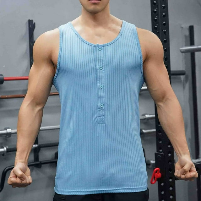 pstuiky Camisetas sin mangas para hombre, Camiseta deportiva de verano para hombre, informal, sin mangas, cómoda, con cuello redondo Chaleco para hombre m