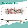 thumbnail image 2 of 31'' Complete Skateboard 7 Layer Canadian Maple Double Kick Deck Skateboards Skull light pink Rose head wreath Skate Board for Beginner Adult Gifts, 2 of 5