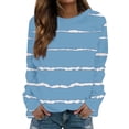 thumbnail image 2 of IMENGL Casual striped pullover top, Blue L, Size M-2XL, 2 of 5
