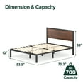 thumbnail image 5 of Zinus Mory 38" Metal Platform Bed Frame, Full, 5 of 10