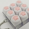 thumbnail image 4 of Keyboard Fidget Toy, 9 Key Mini Sound Cat Paw Creamy Clicker Clickeez Keychain for Adults Asmr Triggers Stress Relief (white-9), 4 of 7