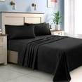 thumbnail image 2 of 500 Thread Count 100% Egyptian Cotton 3-Piece Flat Sheet (1 Flat + 2 Pillow Covers) Size Twin Color Black Solid, 2 of 6