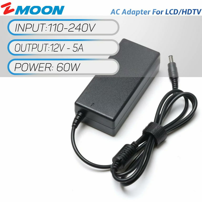 12V 5A 60W Power Supply Adapter AC DC Converter 100V~240V to 12 Volt 5 Amp  Transformer 5.5x2.5mm Plug for 5050 3528 LED Strip Light 3D Printer LED  Driver CCTV Security System LCD