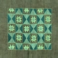 thumbnail image 1 of Ahgly Company Machine Washable Indoor Square Abstract Turquoise Blue Modern Area Rugs, 6' Square, 1 of 4