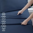 thumbnail image 6 of Cotton Twin Flat Sheet Only, 600 Thread Count 100% Egyptian Cotton Top Sheet 1Pcs, Cool & Breathable Flat Bed Sheets Wrinkle, Fade, Stain Resistant (Navy Blue Twin), 6 of 7
