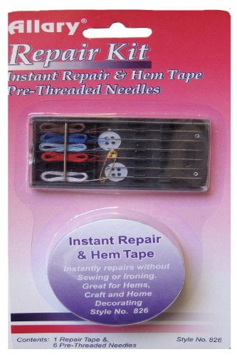 Sewing Repair Kit 1 Instant Repair Hem Tape 6 Pre threaded Hand Needles 2 Shirt Buttons