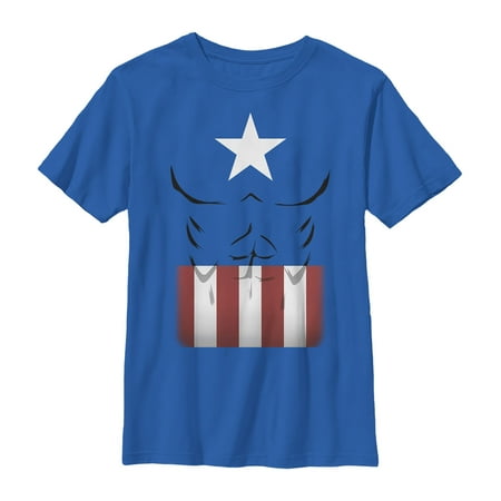UPC 194544000104 product image for Boy s Marvel Halloween Captain America Costume Graphic Tee Royal Blue X Small | upcitemdb.com