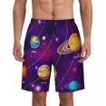 thumbnail image 1 of Bathing Suit Colorful Space Board Shorts Summer Fantasy Planets Stylish Board Short Pants Man DIY Running Fast Dry Beach Trunks, 1 of 5