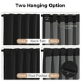 thumbnail image 3 of 100% Blackout Curtains for Bedroom,Set of 2 Panels,108inch Length Faux Linen Thermal Insulated Back Tab Drapes with Room Darkening,50"Wx108"L,Black, 3 of 7