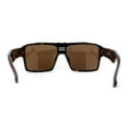 thumbnail image 4 of Mens Color Mirror Flat Top Mobster Rectangle Racer Sunglasses Tortoise Gold Mirror, 4 of 4
