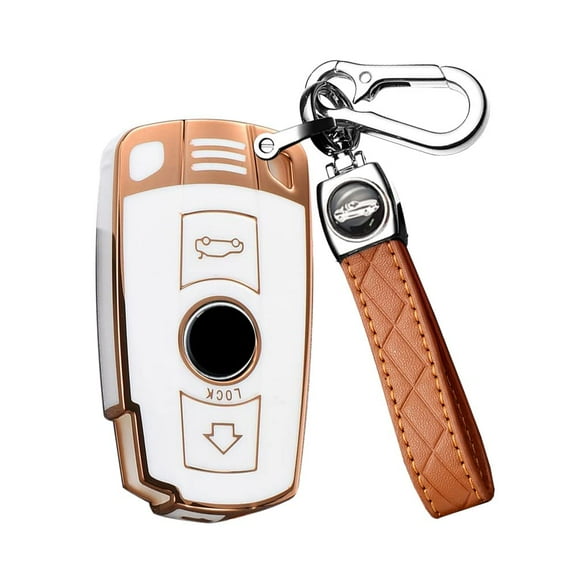 TPU Key Fob Jacket Car Key Holder Compatible with BMW 1 3 5 Series E90 E92 E93 X5 X6 Z4 E90 Anti-Scratched Key Box Glossy Key Jacket
