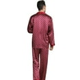 thumbnail image 2 of AMERTEER Men‘s Silk Pajamas Set Casual Print Home Service Two-Piece Set, 2 of 6
