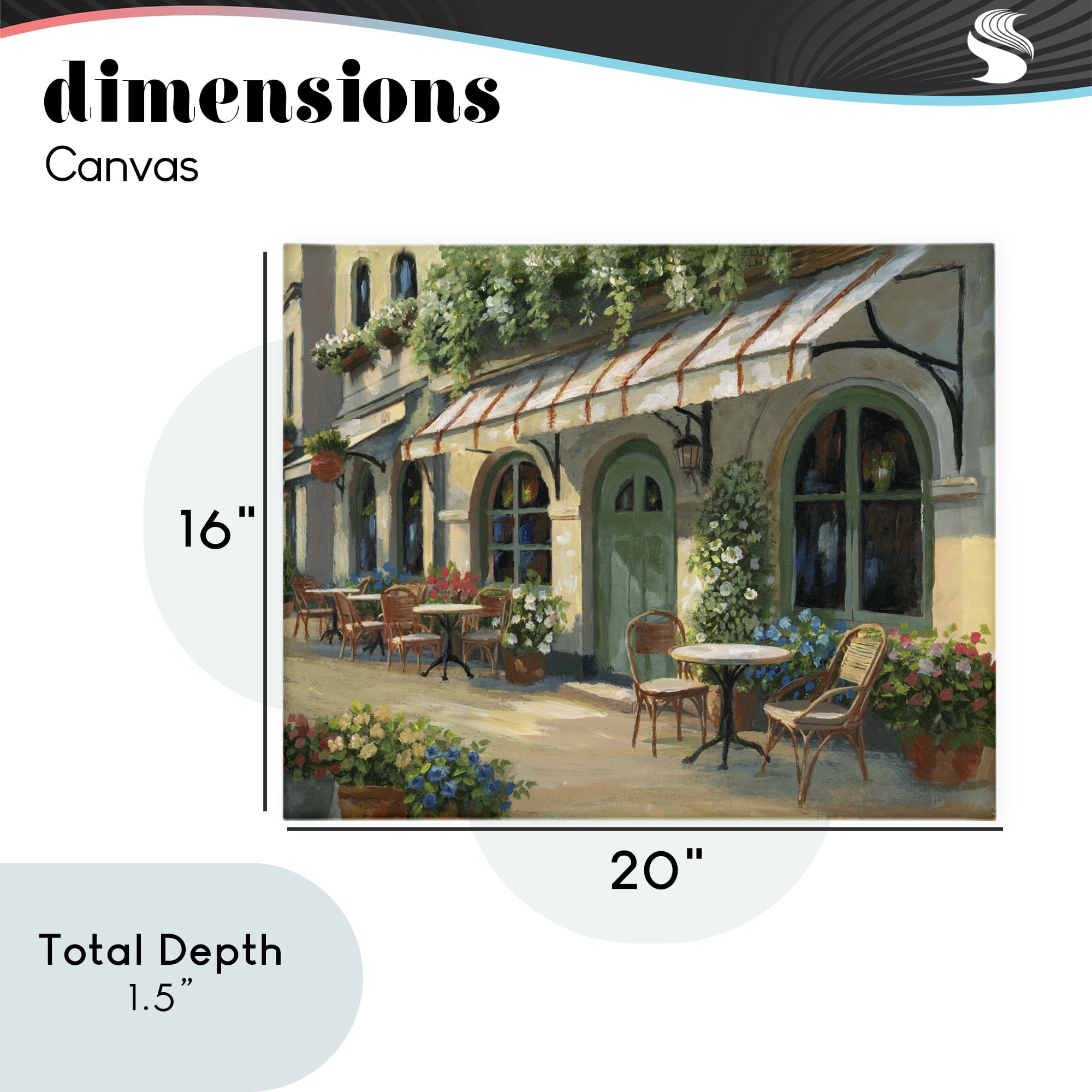 Stupell Industries Cozy Cafe Sunlit Patio Canvas Wall Art, design by Nan