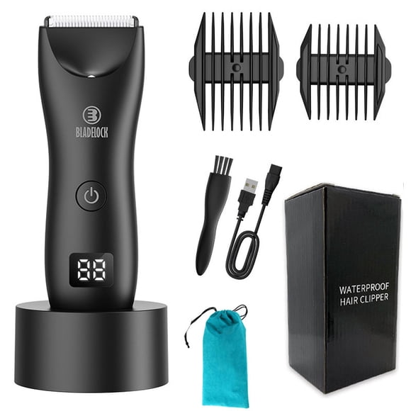 Intimate Pubic Hair Removal for Men Electric Groin Trimmer Male Shaver for Sensitive Areas Waterproof Safety Razor Body Hair (black)