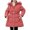 C10-Watermelon Red, variant on Rhuody Girl'S Coats 7-8 Years Winter Long Sleeve Windproof Hooded Padded Jacket Trim Waist Belt Mid Length Warm Outerwear For Daily Outdoor Play Fashion Wear