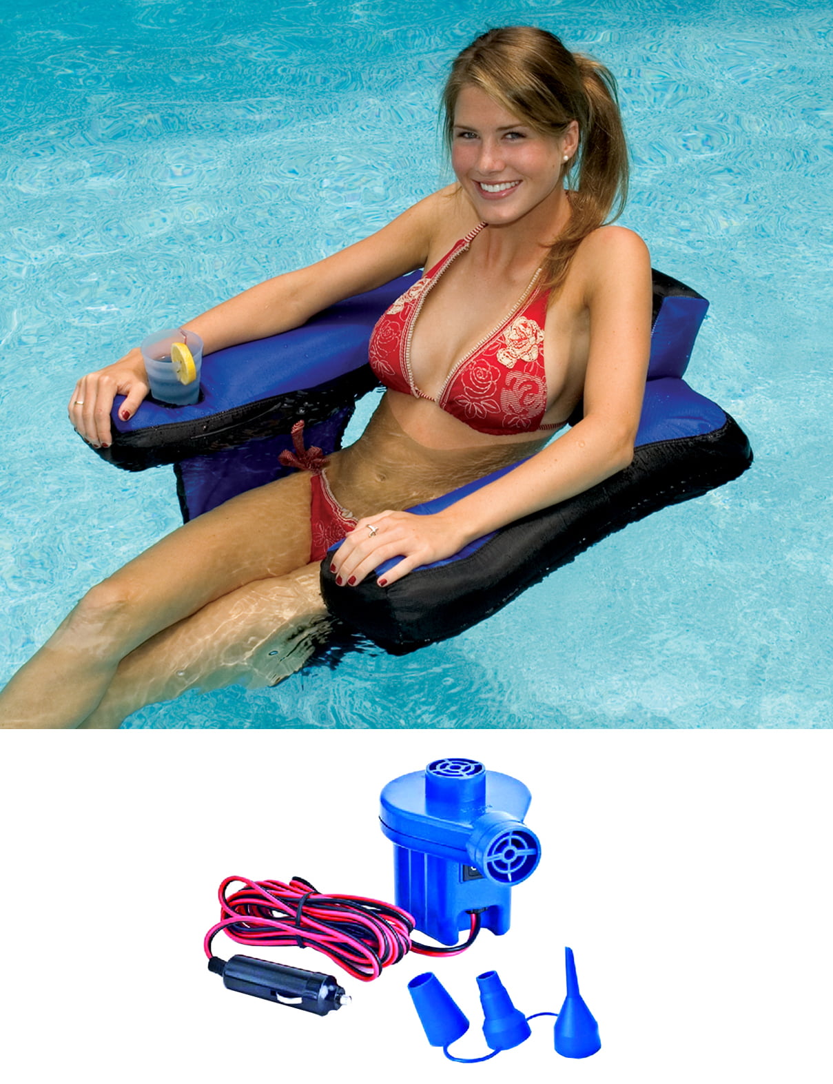 Ideal Solstice Swimline Designer Loop Lounge Pool Float Headrest Nylon Cover New 