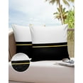 thumbnail image 6 of Pack of 2 Outdoor Pillow Covers, Geometric Modern Art Yellow Stripes White Black Waterproof Square Throw Pillowcase Cushion Decorative Pillow Covers for Couch Patio Tent, 18x18 in, 6 of 6