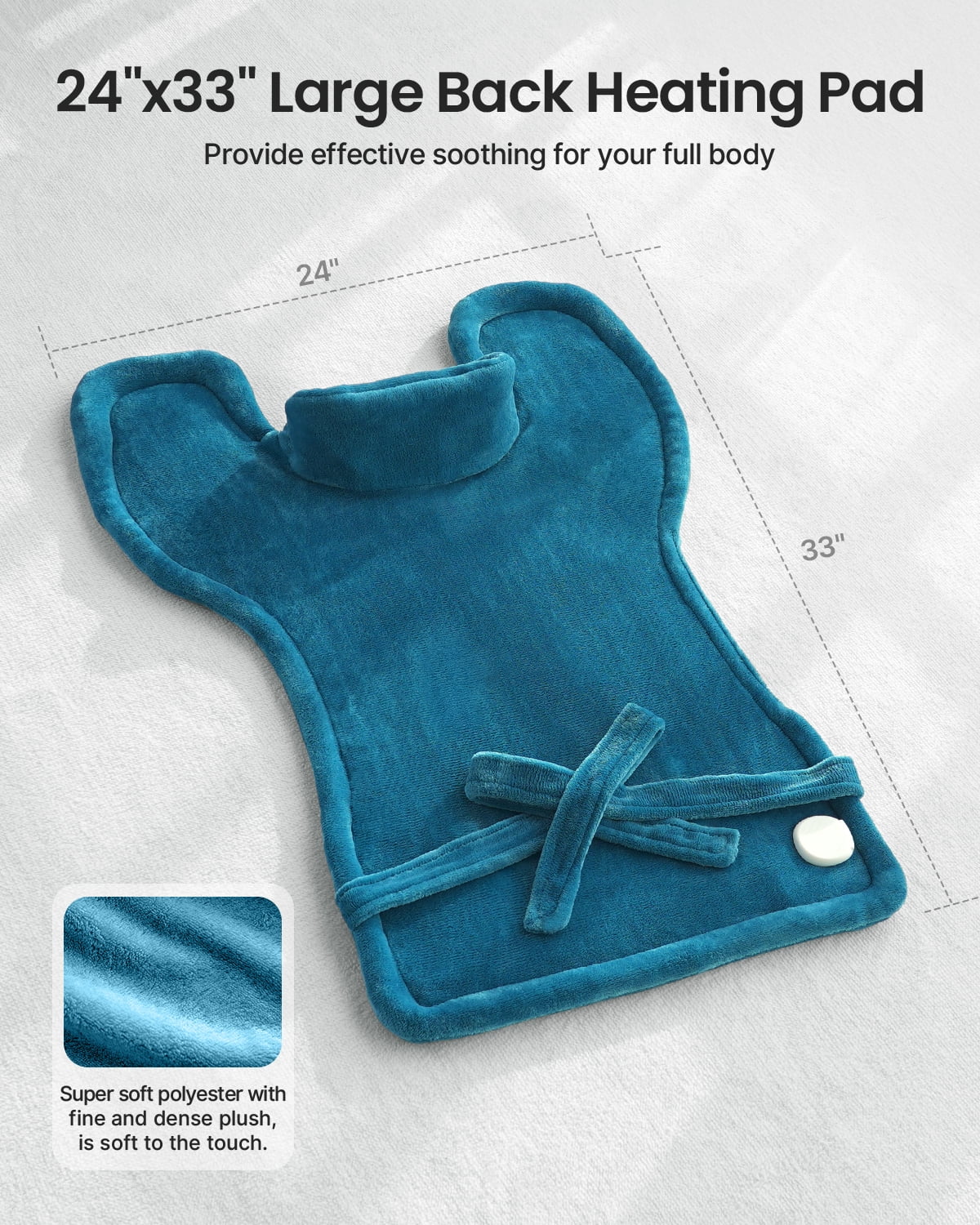 RENPHO 24"x33" Electric Heating Pad for Neck Shoulder and Back, FSA Eligible, Heat Pad for Pain Relief, Fast Heating Hot Therapy 6 Heat Settings, ETL Certified, Gifts for Women Men - Blue